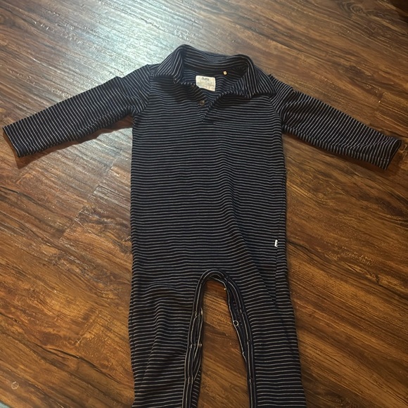 Little Sleepies Other - Little sleepies navy polo romper